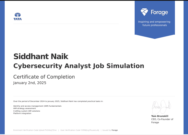 Tata Cybersecurity Simulation